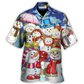 Festive Christmas Snowman Year Hawaiian Shirt Design View For Island Holidays