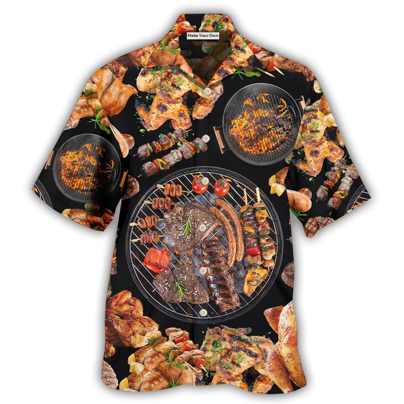 Barbecue Hawaiian Shirt For Island Trips Summer Gatherings And Comfortable Daily Wear