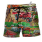 Tractor Life Is Better On Papa's Warm Hawaiian Beach Shorts For Road Trips And Summer Travel