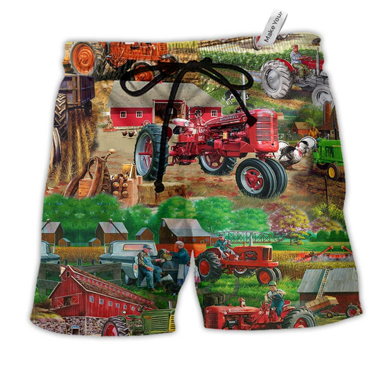 Tractor Life Is Better On Papa's Warm Hawaiian Beach Shorts For Road Trips And Summer Travel