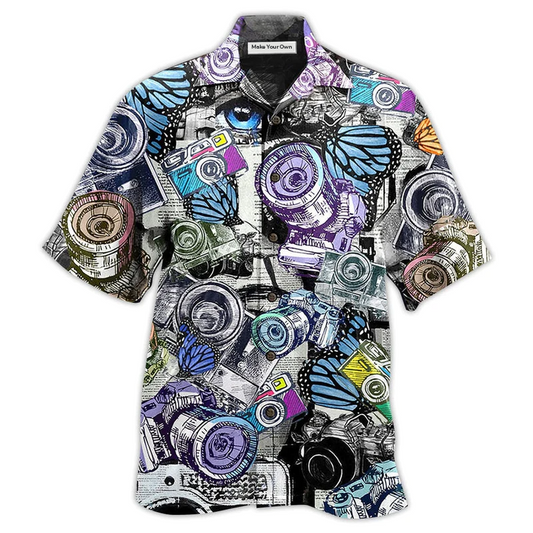 Camera Hawaiian Shirt For Beach Parties And Weekend Getaways