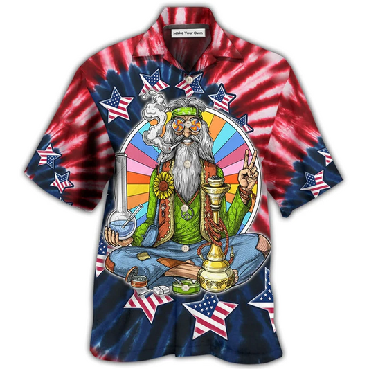 Bohemian Independence Day Hawaiian Shirt For Beach Parties And Weekend Getaways