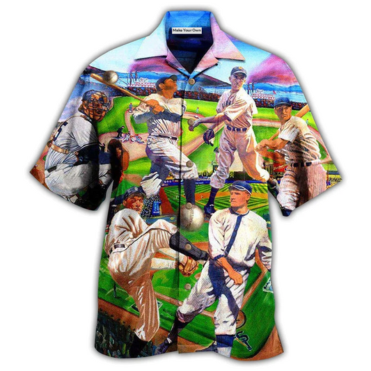 Vintage Baseball Hawaiian Shirt For Summer Events Coastal Travel And Comfortable Styling