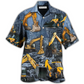 Excavator Strong Power Hawaiian Shirt Design View For Casual Summer Styling
