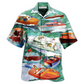 Pontoon Boat Hawaiian Shirt For Tropical Holiday Resort Parties And Everyday Style
