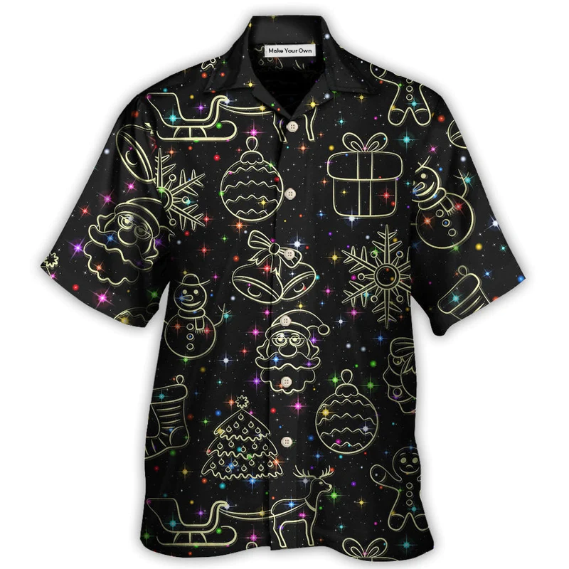 Neon Christmas Light Hawaiian Shirt Artwork View For Outdoor Gatherings