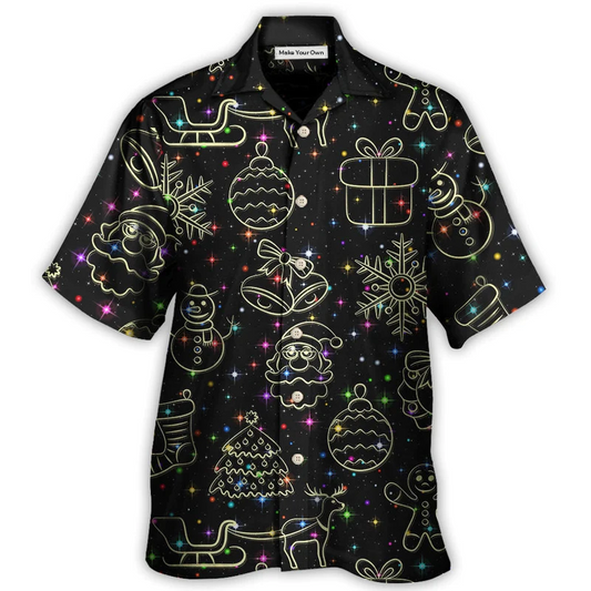 Neon Christmas Light Hawaiian Shirt Artwork View For Outdoor Gatherings