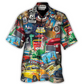 Historic Car Highway Road Trip Puzzle Hawaiian Shirt Design View For Casual Summer Styling