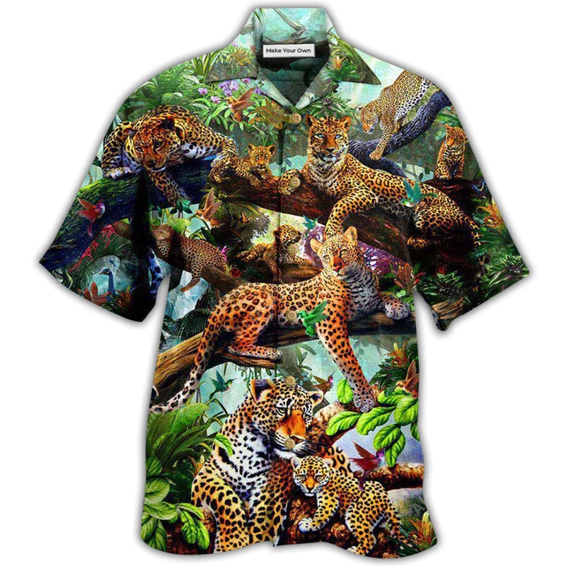 Leopard Animals Forest Hawaiian Shirt For Summer Vacation And Beach Travel