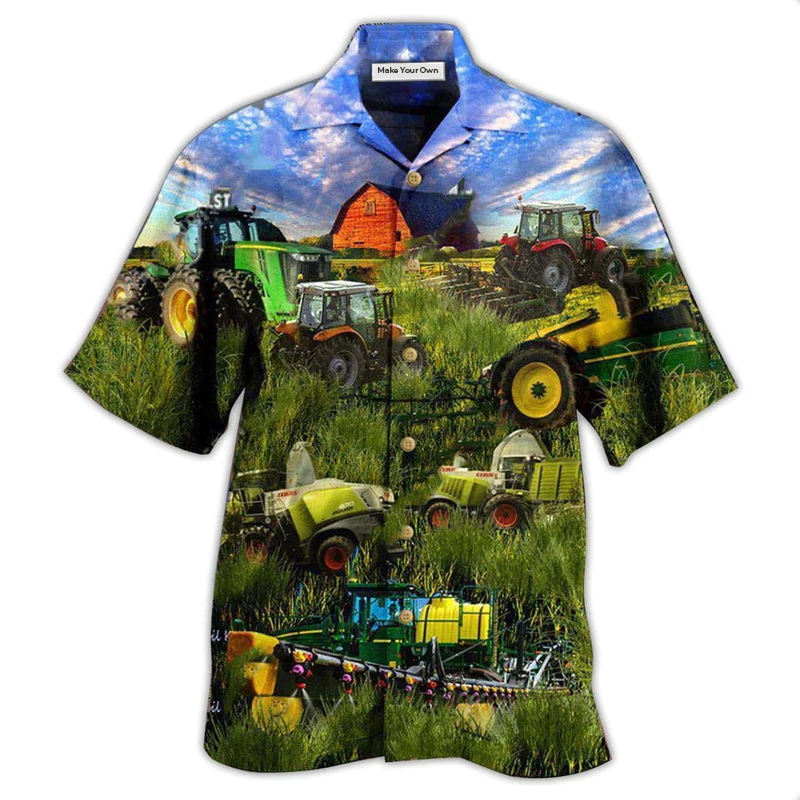 Tractor Promise Hawaiian Shirt Design View For Casual Summer Styling