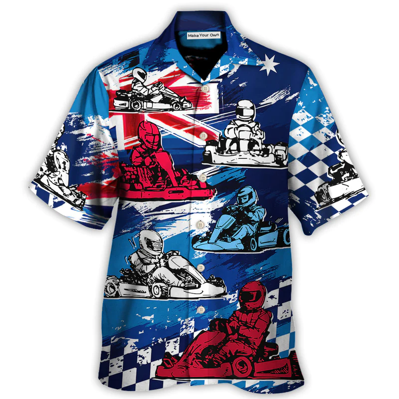 Kart Racing Hawaiian Shirt Artwork View For Coastal Travel