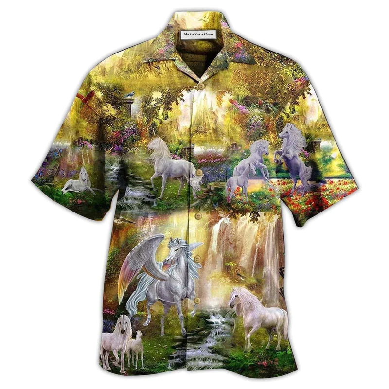 Horse Paradise Hawaiian Shirt For Summer Vacation And Beach Travel