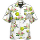 Tropical Floral Tennis Hawaiian Shirt Design Detail For Beach Days And Holiday Travel