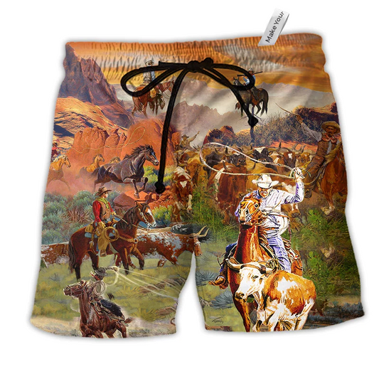 Cowboy Beach Shorts For Summer Vacations And Easy Warm Weather Wear