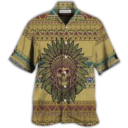Bohemian Skull Peace Hawaiian Shirt For Beach Parties And Weekend Getaways