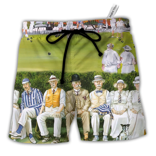 Lawn Care Bowling Beach Shorts For Holiday Cruises And Leisure And Relaxation