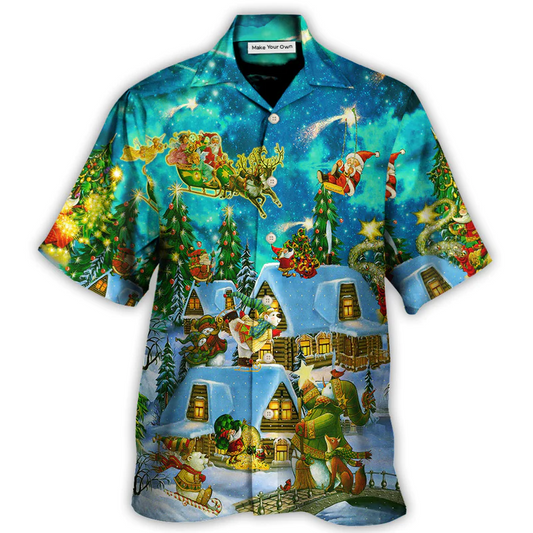 Magical Christmas Night Hawaiian Shirt For Beach Parties And Weekend Getaways