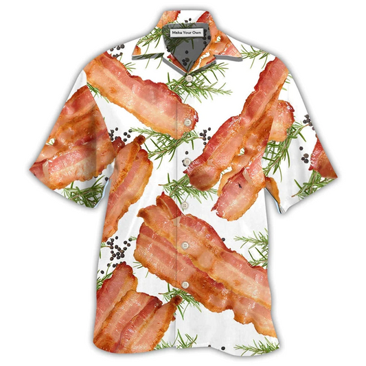 Playful Dessert And Bacon Hawaiian Shirt For Tropical Travel Beach Gatherings And Comfortable Wear