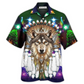 Bohemian Festive Wolf Christmas Hawaiian Shirt Pattern View For Lightweight Everyday Style
