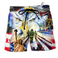 America Proud Forever Style Hawaiian Print Beach Shorts For Patriotic Summer Events