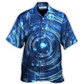 Neon Music Circle Notes Hawaiian Shirt Pattern Detail For Summer Holidays And Outdoor Fun