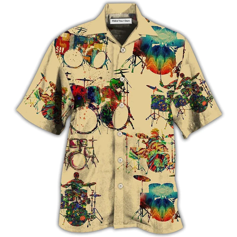 Drum Awesome Music Hawaiian Shirt For Summer Events And Casual Outdoor Wear