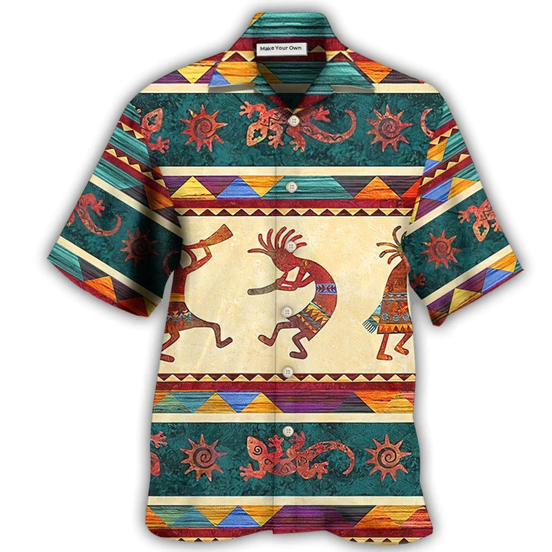 Bohemian Peace Hawaiian Shirt Artwork Detail For Resort Trips And Outdoor Activities