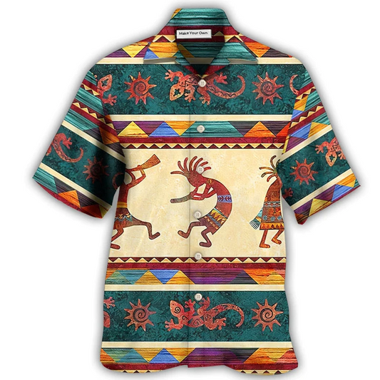 Bohemian Peace Hawaiian Shirt Artwork Detail For Resort Trips And Outdoor Activities