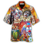 Funny Happy Clown Crown Hawaiian Shirt For Vacation Days And Relaxed Coastal Outings