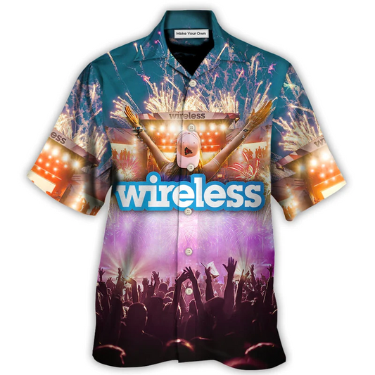 Music Urban Festival Hawaiian Shirt Print Closeup For Vacation Style