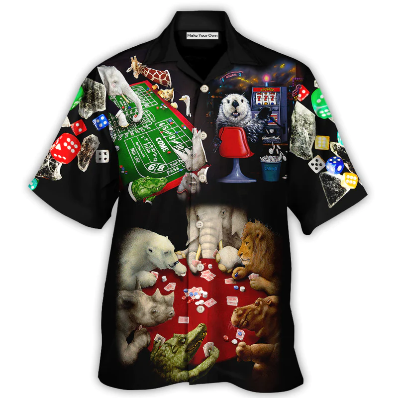 Casino Animals Gathered Craps Table Hawaiian Shirt Design View For Thoughtful Gifting