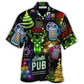 Neon Beer Christmas Drinking Hawaiian Shirt Artwork Detail For Resort Trips And Outdoor Activities