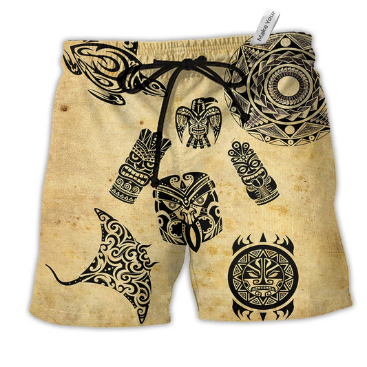 Hawaii Hawaiian Culture Vintage Hawaiian Print Beach Shorts For Marine Inspired Outdoor Wear