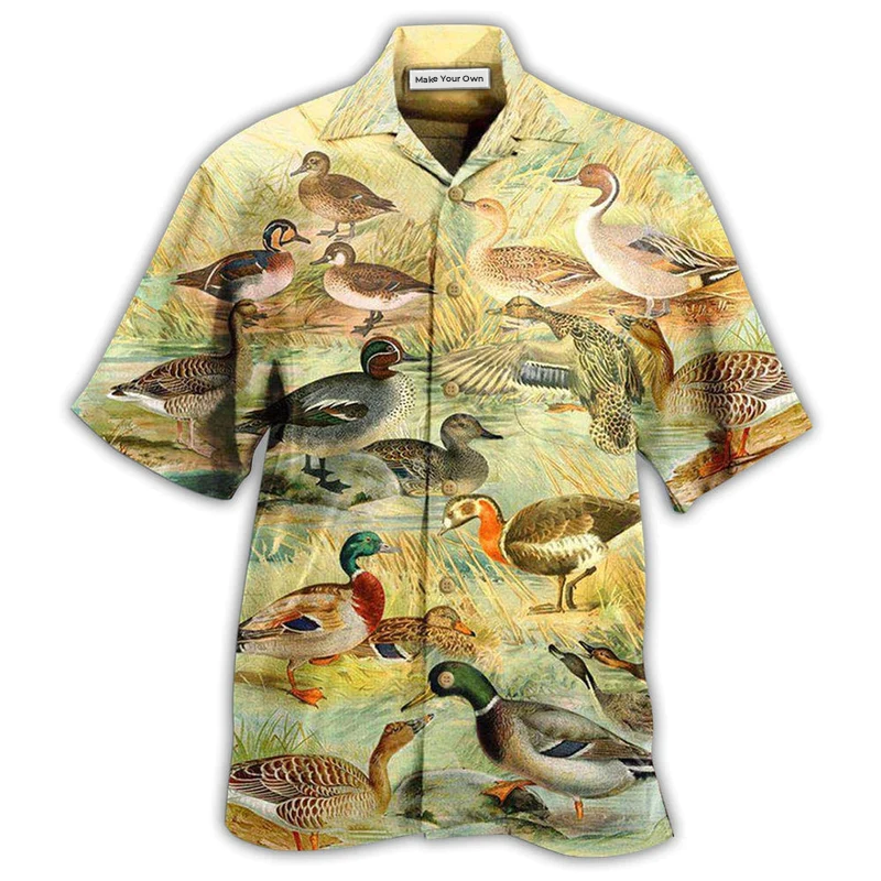 Vintage Duck Hawaiian Shirt For Beach Parties Vacation Travel And Relaxed Casual Style