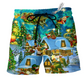 Christmas The Magical Night Hawaiian Print Beach Shorts For Christmas Getaways