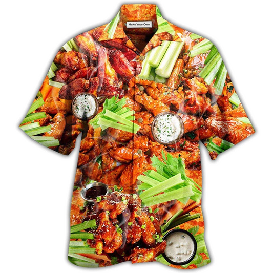 Chicken Food Ain't Wing Hawaiian Shirt Pattern View For Lightweight Everyday Style