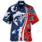 Fishing Independence Day Star American Hawaiian Shirt Design View For Casual Summer Styling