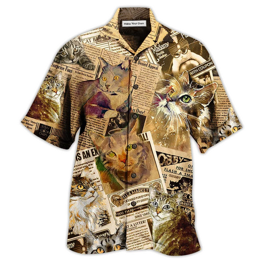 Cat Journal Unique Hawaiian Shirt For Coastal Adventures And Warm Weather Wear