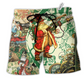 Christmas Steampunk Santa Clause Hawaiian Print Beach Shorts For Seasonal Summer Travel