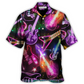 Christmas Neon Guitar Hawaiian Shirt For Tropical Holiday Resort Parties And Everyday Style