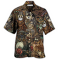 Steampunk Retro Owl Hawaiian Shirt Pattern Detail For Vacation Travel And Daily Wear