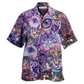 Purple Cat Psychedelic Hawaiian Shirt Pattern View For Lightweight Everyday Style