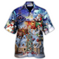 Red Christmas Nosed Reindeer Gift Light Hawaiian Shirt Design View For Casual Summer Styling