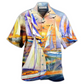 Sailing Beach Sunset Romantic Hawaiian Shirt For Beach Parties And Weekend Getaways
