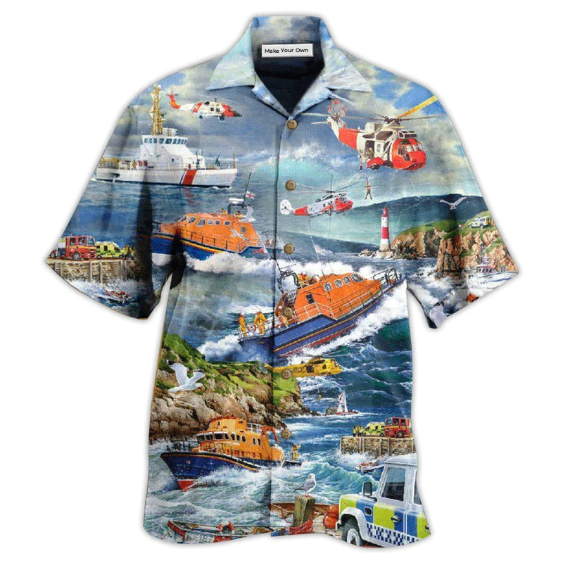 Rescue Team Hawaiian Shirt For Vacation Getaways Resort Wear And Casual Celebrations