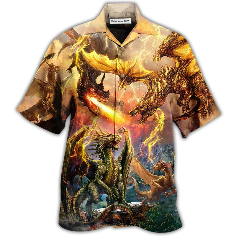 Dragon Fight Defend Territory Hawaiian Shirt For Warm Weather Adventures And Everyday Comfort