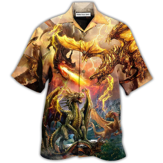 Dragon Fight Defend Territory Hawaiian Shirt For Warm Weather Adventures And Everyday Comfort