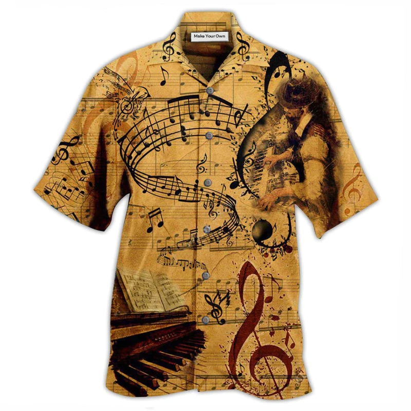 Piano Music Fail Hawaiian Shirt Pattern View For Lightweight Everyday Style