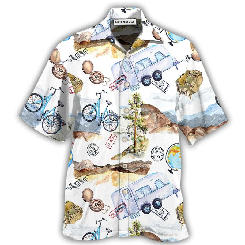 Artistic Hiking Hawaiian Shirt For Island Trips Summer Gatherings And Comfortable Daily Wear