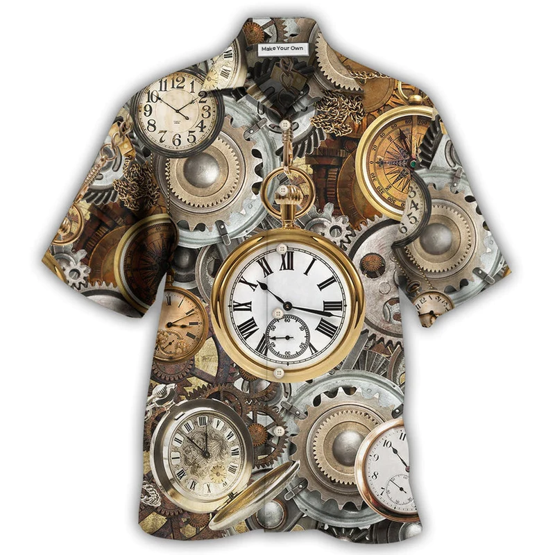 Vintage Watch Pocket Hawaiian Shirt Pattern View For Relaxed Warm Weather Outfits
